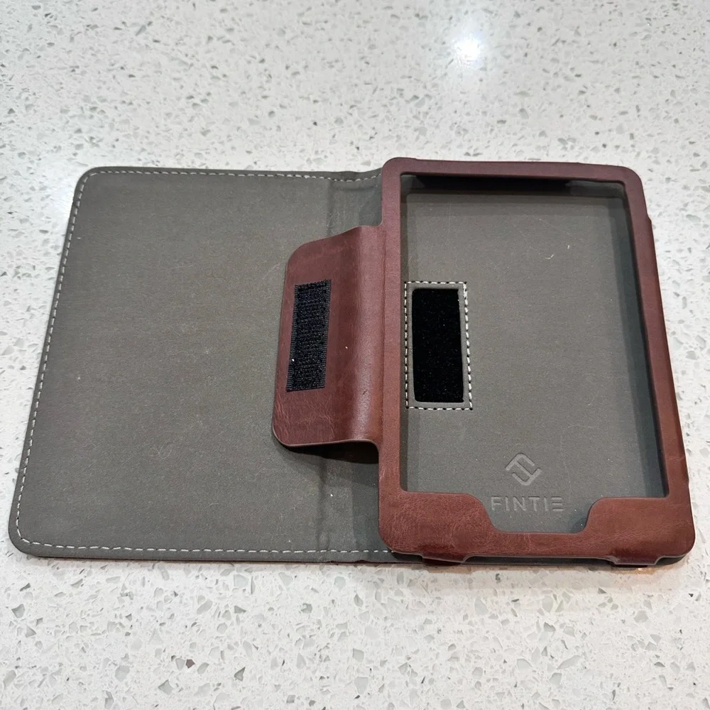 Soft Brown Embossed Faux Leather Kindle Basic Case